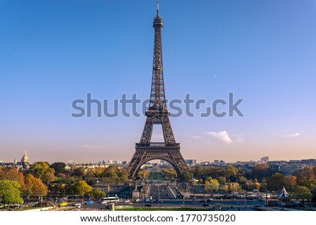 The Eifeltower in Paris during sunset Royalty-Free Stock Photo #1770735020