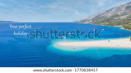 Beautiful beach on the sea stock photo copy space - Your perfect holiday