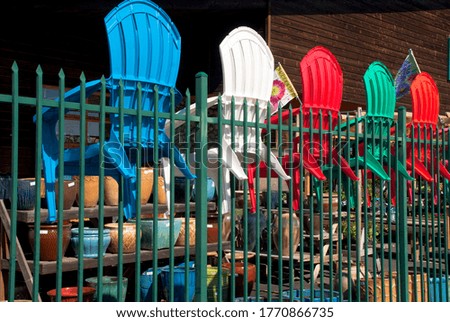 Lawn Chairs Displayed in a Garden Store