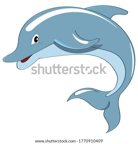 Dolphin vector illustration. Cartoon character