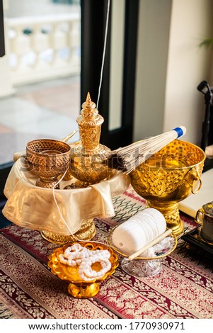 ฺBronze ware bowl popular use for celemony such as new year or wedding or ritual, a sing of luxery and holy in Asia culture