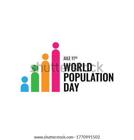 Design for World Population day Greeting-11 july. typography logo, Vector illustration, banner or poster Royalty-Free Stock Photo #1770991502