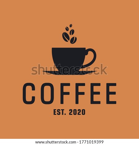 Logo template for a coffee shop, restaurant or cafe. Emblems, badges, stickers, banners. Coffee design elements.