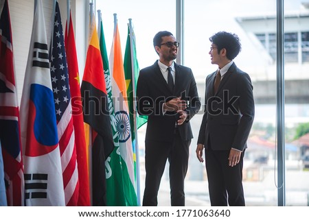 the diplomat relationship between countries. Diplomatic relations And international business partnership Royalty-Free Stock Photo #1771063640