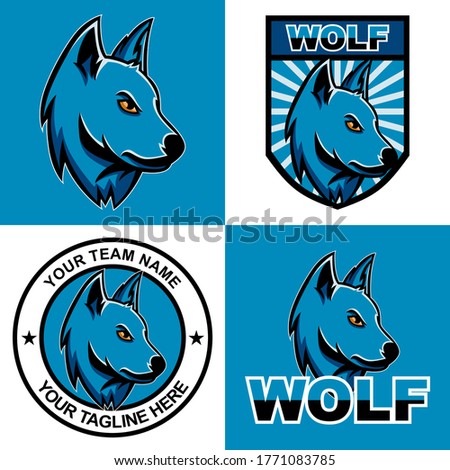 Wolf mascot logo sport design