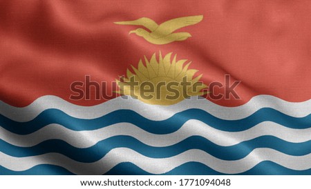 Close up waving flag of Kiribati