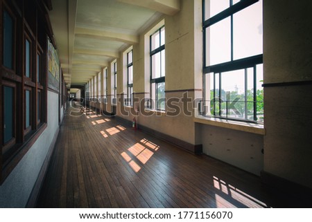 Corridor of old school in Japan