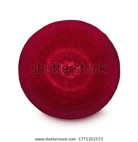 Half of fresh beet isolated on a white background. Clip art image for package design.