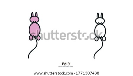 Animal balloon vector illustration lineal color and filled design