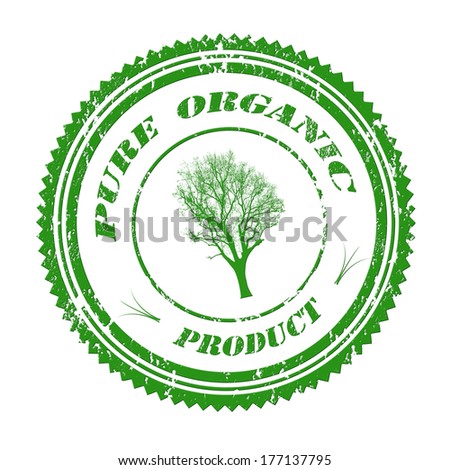Grunge stamp pure organic vector