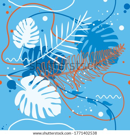 Colorful abstract floral trendy seamless background pattern