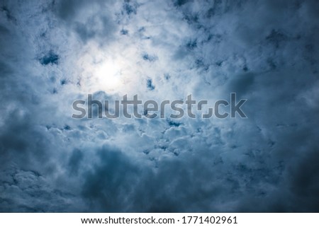 Stormy sky with beautiful middle light and clouds
