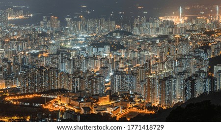 Night view at Kowloon Peak, Hong Kong
