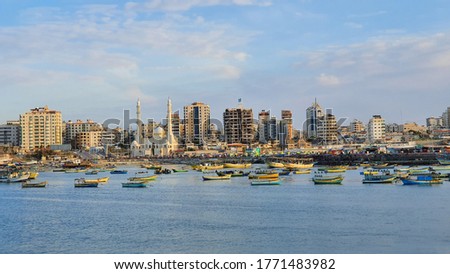 A side view of the port of Gaza City
 Royalty-Free Stock Photo #1771483982