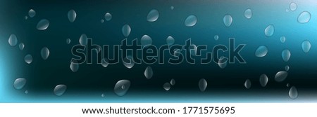 Drop of water on a gray background. Realistic drops. Vector illustration.