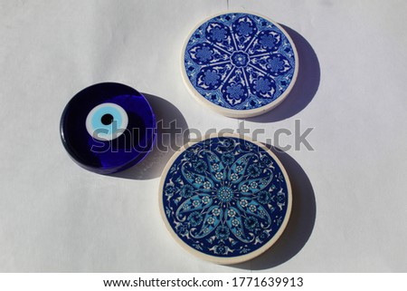 Blue Turkish Eye Bead and other Talismans