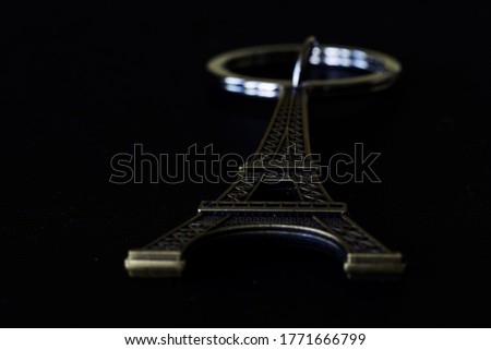 Artistic view of a keychain on black background