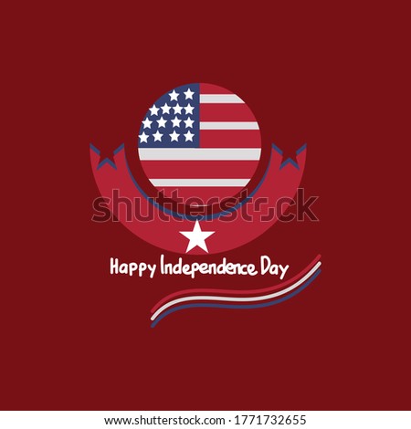American Independen Day Flat Illustration