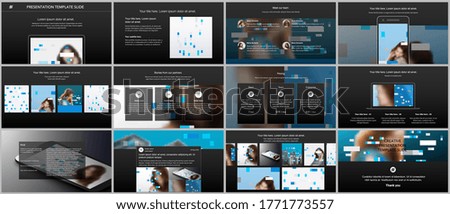 Presentation design vector templates, multipurpose template for presentation slide, flyer, brochure cover design, infographic report. Abstract geometric pattern. Corporate identity business concept.