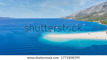 Beautiful beach on the sea copy space stock image