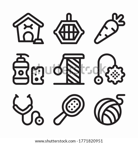 Simple Set Pet Shop Vector line Icons. Line with Editable stroke
