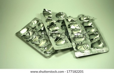 Empty blister packs of medicines