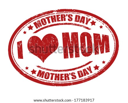 Grunge Mother's day rubber stamp on white, vector illustration