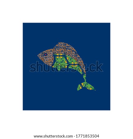 fish logo vector template design illustration and background