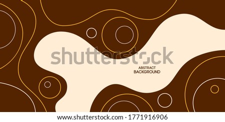 Abstract background, poster, banner. Composition of amorphous forms, liquid shapes and circles. Vector color illustration in flat style.
