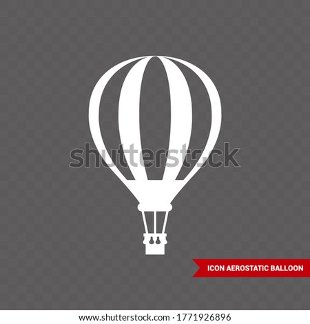 Basic icon of a hot air balloon. Transportation solid icon.