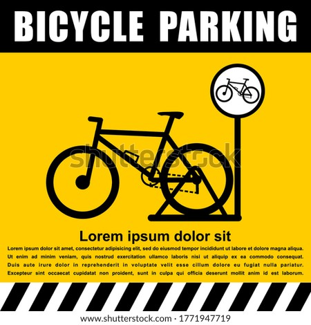 Bicycle Parking, sign and sticker vector