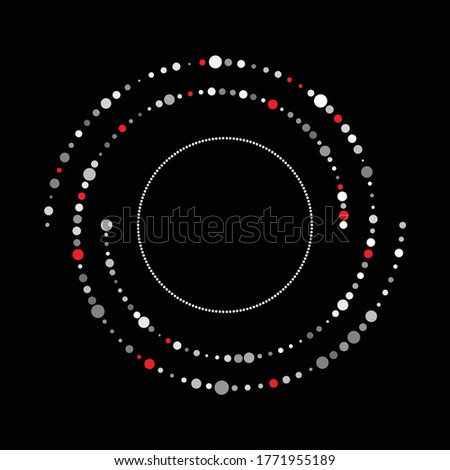 Spiral with dots different colors as dynamic abstract vector background or logo or icon