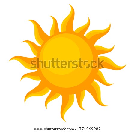 Summer sun symbol, design element. Vector illustration.