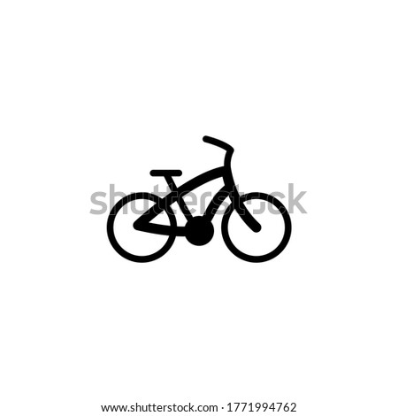 Bicycle icon in black flat glyph, filled style isolated on white background