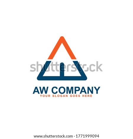 AW letter initial logo design vector template
