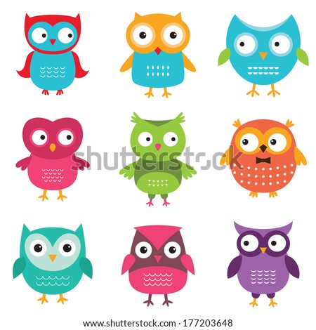 Owls vector set