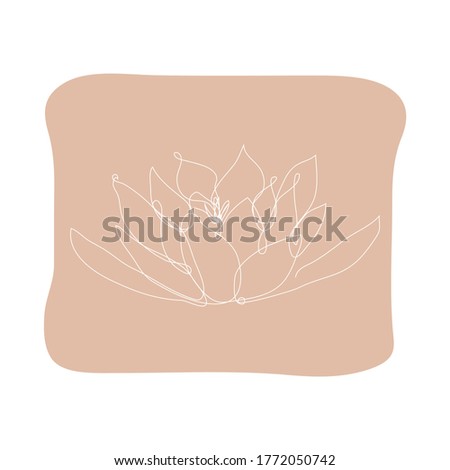 Decorative hand drawn flower, design element. Can be used for cards, invitations, banners, posters, print design. Continuous line art style