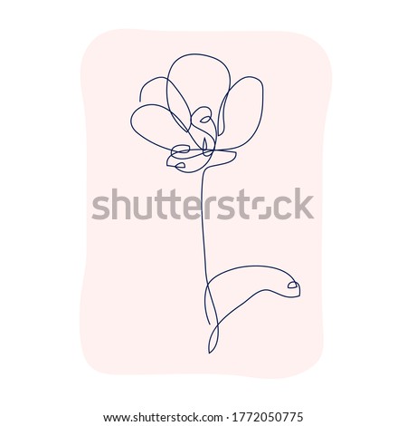 Decorative hand drawn tulip flower, design element. Can be used for cards, invitations, banners, posters, print design. Continuous line art style