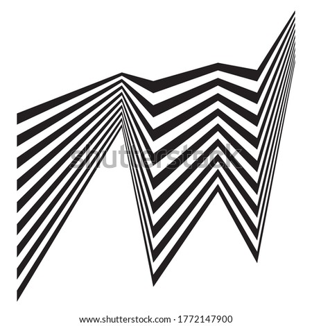 Abstract background of white and black stripes. Vector drawing, isolated white background.