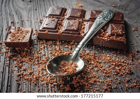 Closeup of dark chocolate 