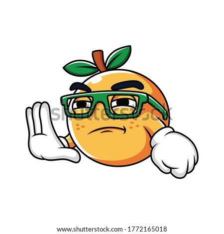 Cute Cartoon Orange Expression with Glasses
