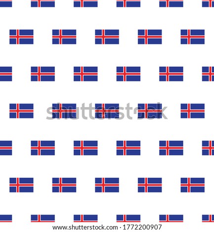 Iceland  flag seamless pattern.  Iceland  flag decorative texture vector 