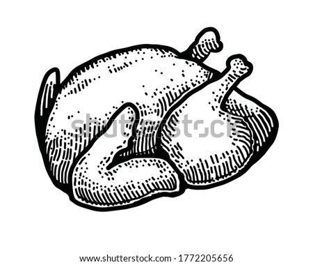 Chicken grill, Hand drawn vector illustration.
