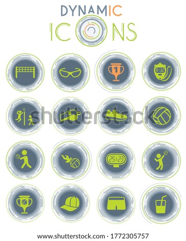 volleyball vector icons for web and user interface design