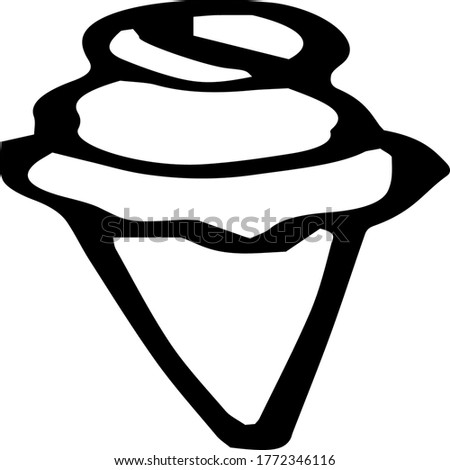 The icon with ice-cream. Can be used for postcards, menus, etc. White background.