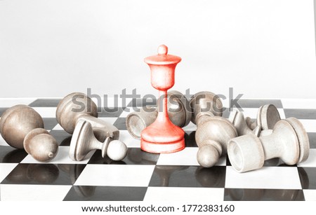 Chess business concept, leader and success. Business