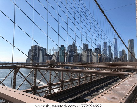 Brooklyn Bridge in sunny day