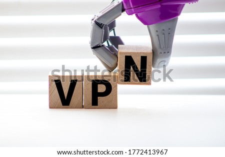Red Wooden letters spelling VPN - virtual private network