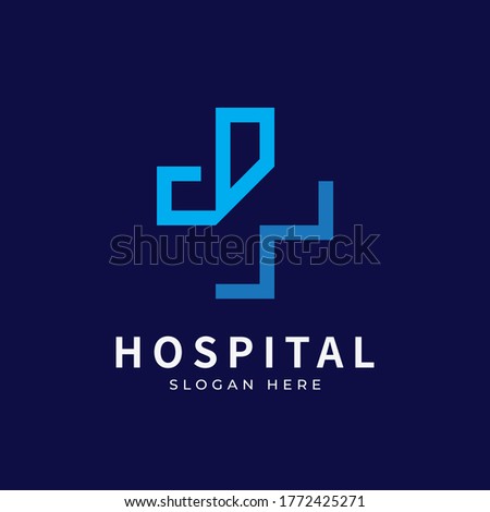 Medical Health logo with initial letter DM, MD, D M logo designs concept.