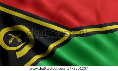 Close up waving flag of Vanuatu